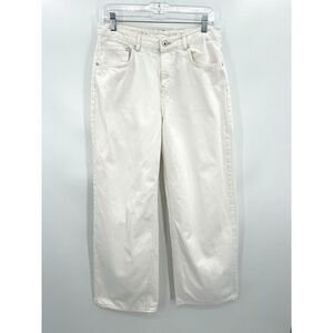 THE RAGGED PRIEST Women's White Wide Leg High Rise Rigid Denim Jeans Size 28
